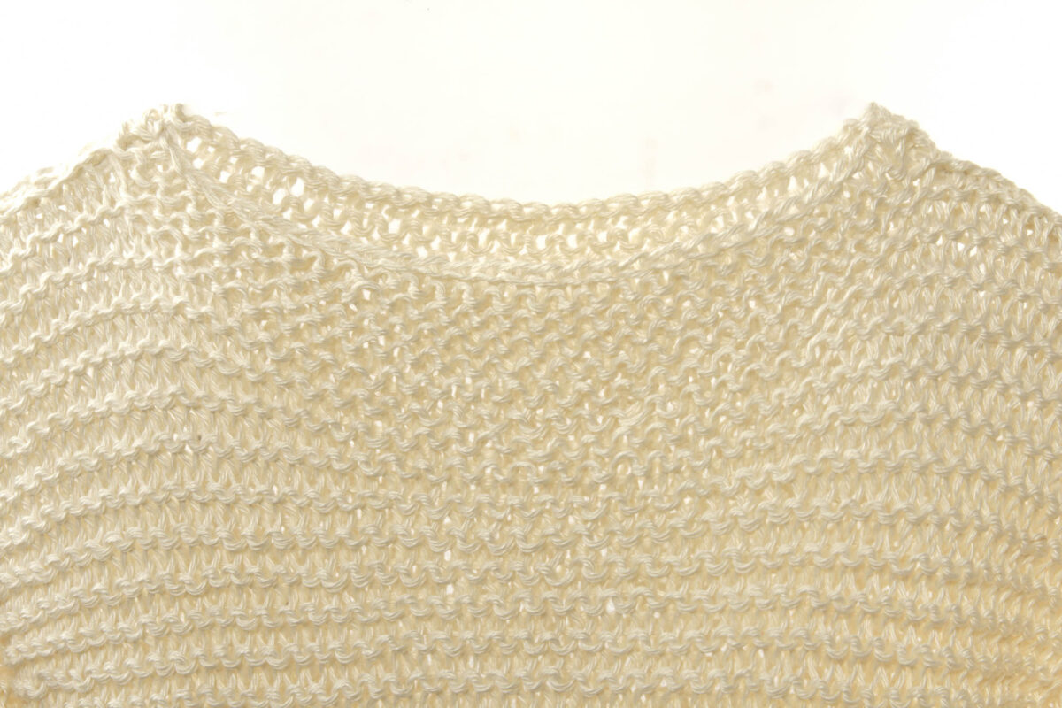 Garter Stitch 3/4 sleeves hand-knitted Top