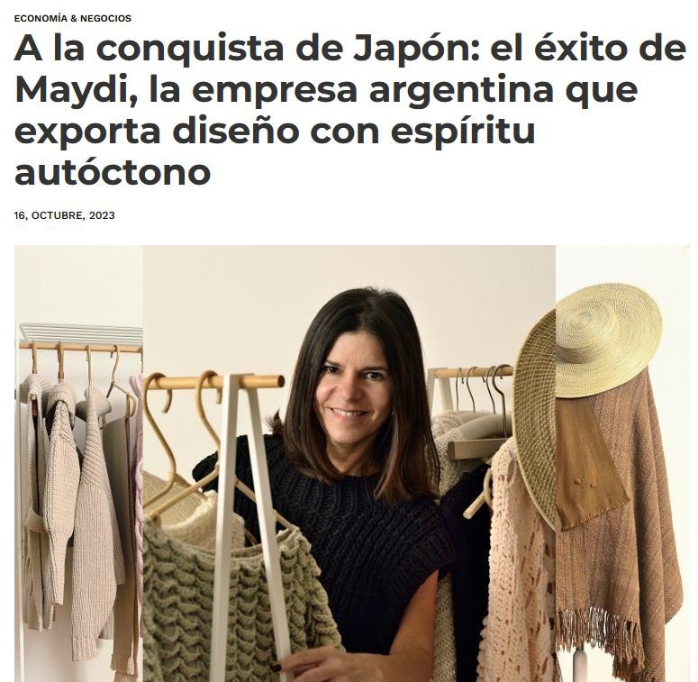 Artículo de Newsweek de: Maydi, la empresa argentina que exporta diseño con espíritu autóctono